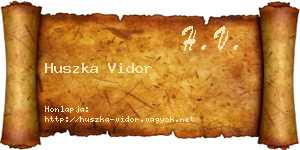 Huszka Vidor névjegykártya